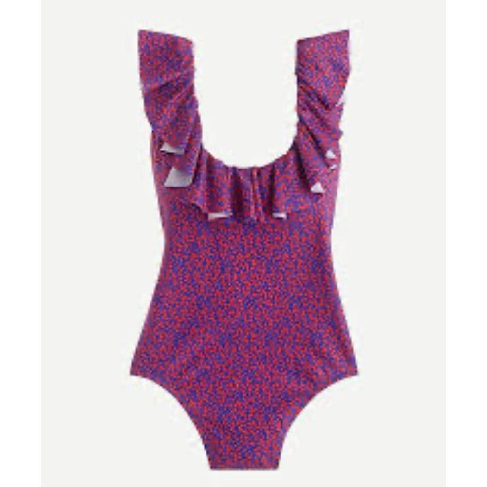 J.Crew Ruffle scoopback one-piece swimsuit in Liberty® Glenjade floral Size 4